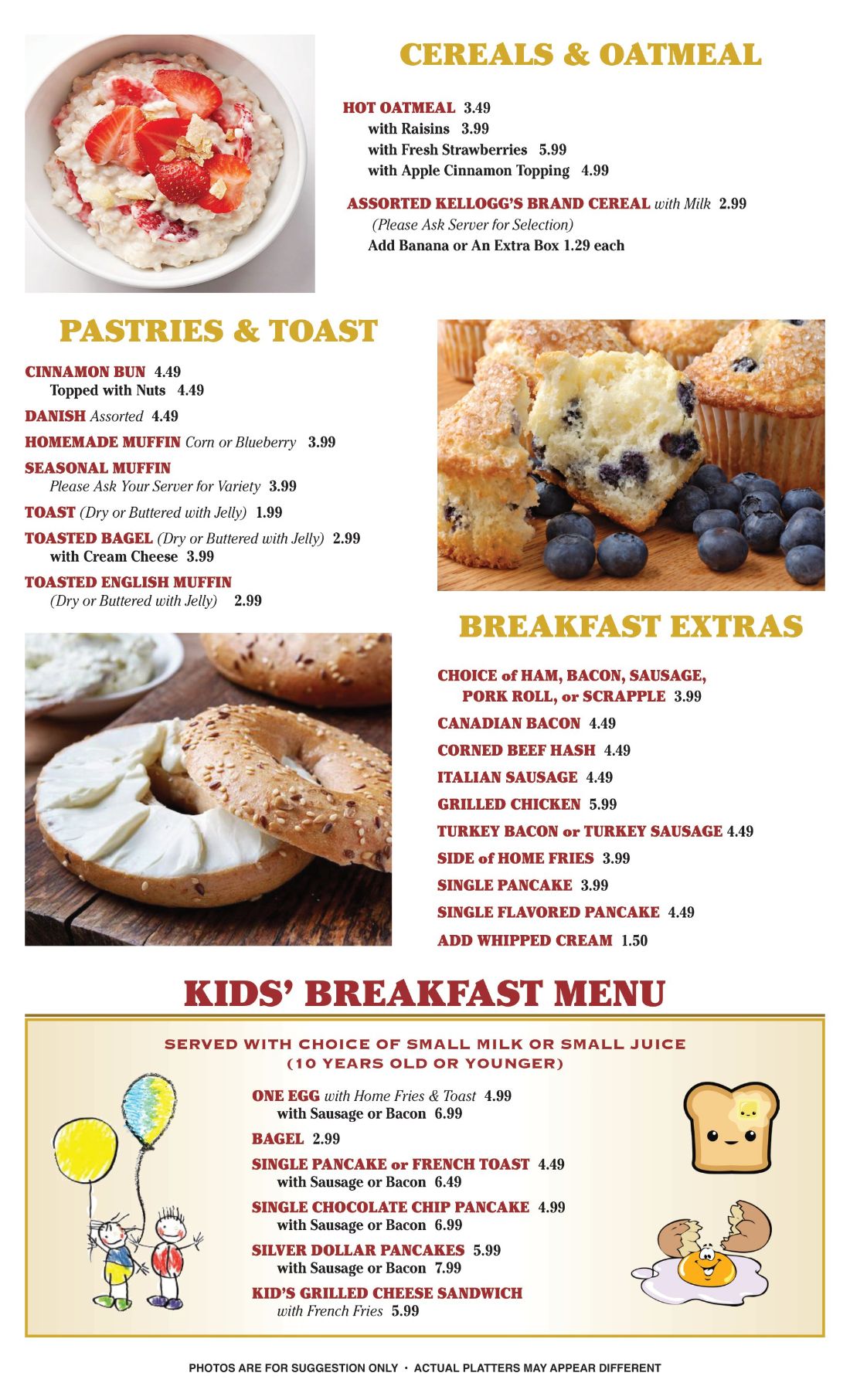 Town and country diner breakfast menu